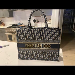 Medium Christian Dior Book Tote Bag - Navy